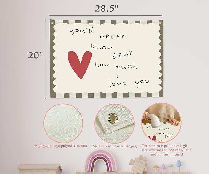 Positive Baby Kids Growth Stuff Boho Hanging Rectangular Banner Flag Sign Art Nursery Above Crib Bedroom Playroom Reading Room Wall Decor Baby Shower Birthday Baptism Christmas Gift You'll Never Know