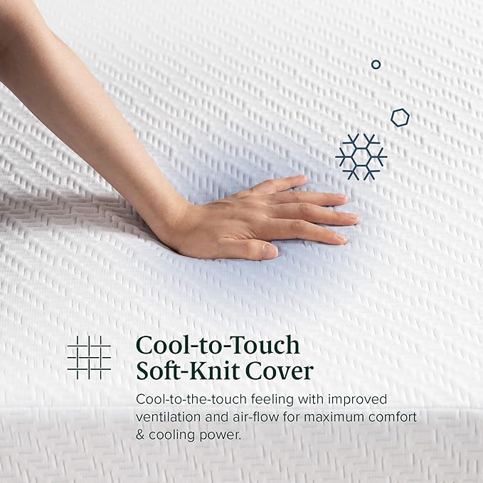 ZINUS 8 Inch Ultra Cooling Gel Memory Foam Mattress, Twin, Cool-to-Touch Soft Knit Cover, Pressure Relieving, CertiPUR-US Certified, Mattress in A Box, All-New, Made in USA