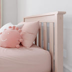 Max & Lily Classic Twin Floor Bed, 79.75 Inches, Solid Wood Low Bed Frame for Kids, Modern Floor Bed for Bedroom, Blossom