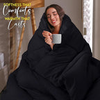 Utopia Bedding Comforter Duvet Insert, Quilted Comforter with Corner Tabs, Box Stitched Down Alternative Comforters King Size (Black)