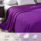 Exclusivo Mezcla Fleece Blanket Twin Size for Bed, Super Soft and Warm, All Season Use, Cozy, Plush, Lightweight, 60x80 Inches Purple