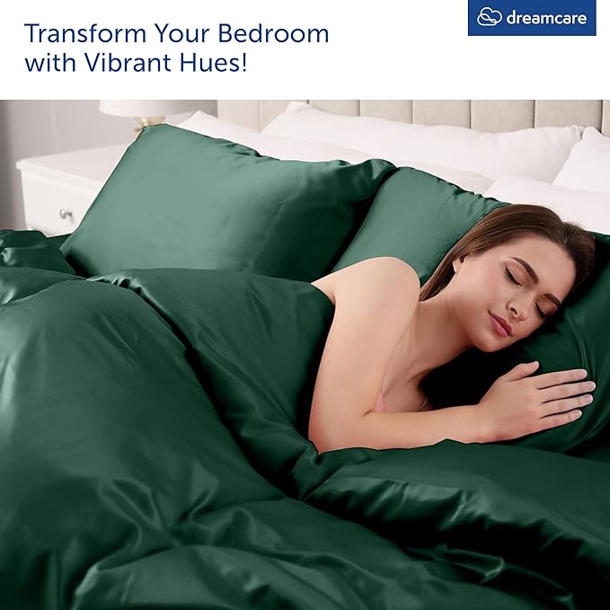 DREAMCARE King Size Sheets Set – 6 pcs Cooling Bed Sheets – up to 15” Deep Pocket King Sheet Set – 2500 Supreme Collection – Extra Soft 100% Brushed Microfiber Hotel Luxury with Side Pocket – E Green