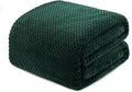Exclusivo Mezcla Fleece Bed Blanket Queen Size, Super Soft and Warm Blankets for Couch, Sofa and Bed Waffle Textured, Cozy, Fuzzy and Lightweight (Forest Green, 90x90 Inches)