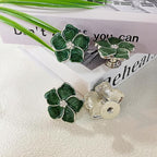 4 pcs Kitchen Handle Petal Knob Hand Zinc Alloy Single Hole Knob Inlaid Rhinestone Hand Handle for Cabinets,Drawers, Wardrobes Furniture Decoration(Green)