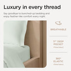 Threadmill King Size Sheets | 800 Thread Count King Bed Sheets Set for King Mattress 16” Deep Pocket | Sateen Weave, Better Than Egyptian Cotton, 4-Piece Bedding Set with Cooling Effect | Seaglass