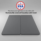 Spinal Solution, 1.5-Inch Split Bunkie Board for Mattress/Bed Support - Fully Assembled, Improved Comfort and Support, Full, Gray
