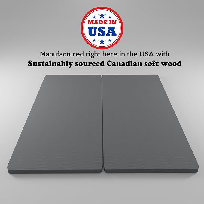 Spinal Solution, 1.5-Inch Split Bunkie Board for Mattress/Bed Support - Fully Assembled, Improved Comfort and Support, King, Gray