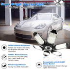 Garage Lights - 2Pack Super Bright 32000LM LED Garage Ceiling Light 6500K LED Shop Light w/ 6 Deformable Panels Screw in E26/E27 Socket Light Bulbs for Workshop Storage Warehouse Attic
