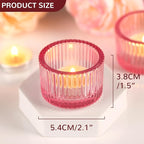 Pink Tealight Candle Holder Set of 12, Small Votive Candle Holders for Table Centerpiece,Glass Tea Light Candles Holder for Party&Home,Wedding Decor(2''Dia*1.4''H)