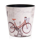 Vintage Decorative Wastebasket,Floral Design Trash Can, Classic Fashion Theme Garbage Bin,Waste Basket For Small Office Baskets,Bederoom Bins,Farmhouse Decor Cans, 2.9 Gallon Wastebaskets(Bicycle)