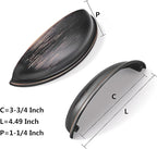 khtumeware 10 Pack 3-3/4" Drawer Pulls Oil Rubbed Bronze Cabinet Cup Pulls Kitchen Hardware Cabinet Handles Drawer Handles Knobs 3-3/4 inch Hole Center