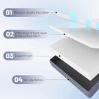 Japanese Floor Mattress Queen, Anti-Slip Japanese Futon Foldable Tatami Mat for Guests, Grey