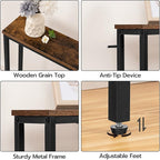 HOOBRO 70.9" Narrow Console Table with Charging Station, 5.9" Sofa Table with 2 Power Outlets and USB Ports, Long Entryway Tables Behind Couch Table, for Hallway, Living Room, Rustic Brown BF185UXG01