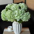 4Pcs 22 inch Lifelike Artificial Hydrangea,2 White & 2 Light Green Large Real Touch Flowers Artificial Flowers Dry Flowers Outdoor Wedding Christmas Office Family Party Living Room Table Deco