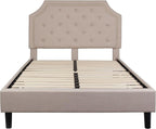 Flash Furniture Brighton Full Size Tufted Upholstered Platform Bed in Beige Fabric