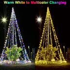 Decute 300LED Christmas Tree Lights Fairy String Light 99FT Green Copper Wire Warm White and Multicolor Dimmable with Remote, UL Cerficated Twinkle Lights for Party Wedding Indoor Outdoor Decor