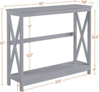 Yaheetech Console Table for Entryway, 2 Tier Narrow Sofa Table Bookshelf Accent Tables w/Storage Shelf, Living Room Entry Hall Foyer Tables Furniture, Grey