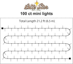 Brite Star 100 Count Mini String Christmas Lights, Purple - 22 feet Indoor/Outdoor Christmas Tree Lights with White Wire (Set of 2)