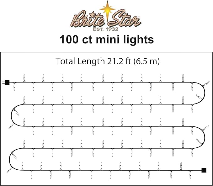 Brite Star 100 Count Mini String Christmas Lights, Teal - 22 feet Indoor/Outdoor Christmas Tree Lights with White Wire (Set of 2)