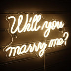 Will You Marry Me Neon Sign for Wall Decor Wedding LED Letters Neon Sign Powered by USB Light Sign for Proposal Decorations Wedding Party Valentines Day Girlfriend