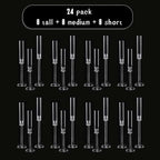Vincidern 24pcs Taper Candle Holder Acrylic Candlestick Holder Clear Set for Table Centerpiece, Long Candle Stick Candle Stand Cylinder Shade for Halloween, Christmas Wedding Party Dining Room Decor