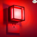 DORESshop Red Night Light [2 Pack], Night Lights Plug Into Wall, Night Light Dusk to Dawn Sensor, LED NightLight Adjustable Brightness, Bedroom, Bathroom, Hallway, Stairs, Christmas, Party