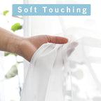 OWENIE White Sheer Curtains 108" inches Length 2 Panels Set, Sheer Curtains Rod Pocket Voile Drapes for Living Room, Airy Soft-Touching Drapes, 2 PCS Panels, Each 42" W x 108" L