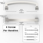 10 Pack Brushed Satin Nickel Cabinet Pulls 5 Inch(128mm) Kitchen Cabinet Handles Solid Zinc Alloy Cabinet Hardware Drawer Pulls