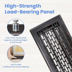 4x12 Inches 4 Pack Heavy Duty Walkable Floor Register - Easy Adjust Air Supply Lever Decorative Floor Vent Covers, Boston Design Vent Covers for Home - Oil Rubbed Bronze