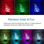 3D Wolf Decor Lamp with Remote, 7 Color Changing Night Light Toys, Birthday Gift for Kids Girls Boys