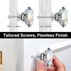 POZEAN Crystal Cabinet Knobs 30Pack, 1.57inch Dresser Knobs for Cabinet, Drawer with Two Different Sizes Screws, Diamond Glass Pulls Handles (40mm, 30Pack, Clear-Silver)