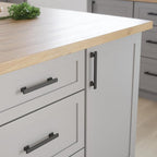 FRANKLIN BRASS Tiered Foot (10-Pack) Cabinet Handles 5-1/16" Hole Center Pulls | Matte Black Hardware Kitchen Door, Drawers, Dressers, Furniture P49574C-FB-B