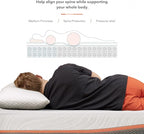 Sweetnight 12” Hybrid Mattress with Gel Memory Foam & Pocket Innerspring , Bed Mattress with Moisture Wicking Adaptive Cover, Medium Firm, White & Grey, Queen Size