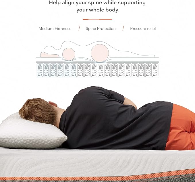 Twin Mattress, Sweetnight 8” Hybrid Mattress with Gel Memory Foam & Pocket Innerspring, Bed Mattress with Moisture Wicking Adaptive Cover, Medium Firm, Twin Size