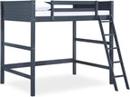 DHP Denver Full Size Loft Bed, Blue - Kids Loft Bed with Desk, Play Area, and Guardrails
