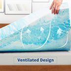 IULULU Mattress Topper, 4 Inch Gel Memory Foam Mattress Topper, California King, CertiPUR-US Certified