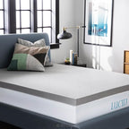Lucid 3 Inch Ventilated Bamboo Charcoal Memory Foam Mattress Topper, CertiPUR-US Certified, Moisture and Odor Control-Twin