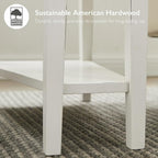 Leick Home Haven Ridge Wedge End Table, Tapered Side Table, Farmhouse White, 214395