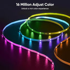 Led Lights for Bedroom IC+RGB Music Sync Color Changing Led Strip Lights with Remote App Control Led Strip, Led Lights for Room Home Kitchen Decor Party (166FT)