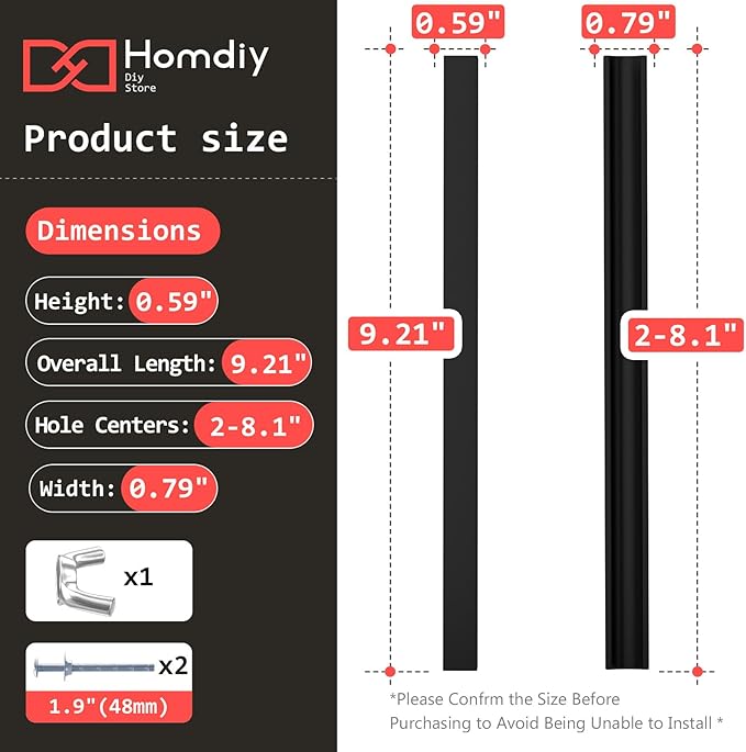 homdiy 5 Pack Adjustable Brushed Nickel Cabinet Pulls 2" to 8.8" (51-224mm) Adjustable Hole Distance Drawer Pulls