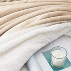 Walensee Sherpa Fleece Blanket (Twin Size 60”x80” Taupe tan) Plush Throw Fuzzy Super Soft Reversible Microfiber Flannel Blankets for Couch, Bed, Sofa Ultra Luxurious Warm and Cozy for All Seasons