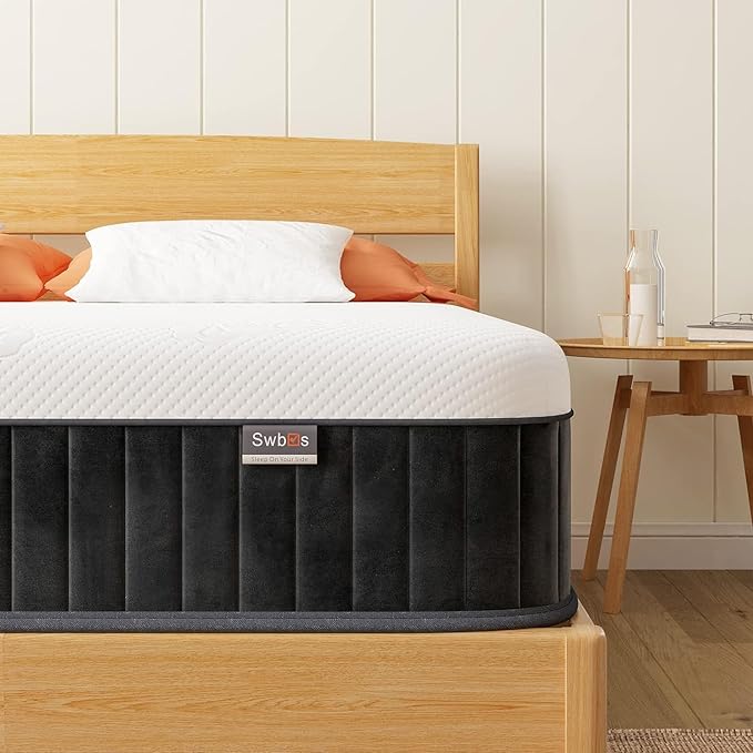 Swbvs Firm Queen Mattress, 12 Inch Memory Foam Firm Queen Mattress Size with Hybrid Queen Bed Mattress in a Box Pressure Relief &Queen Size Mattress