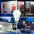 Dusk to Dawn Light Bulb 7W E26 Smart Sensor LED Bulbs Built-in Photosensor Detection with Auto Switch Outdoor Indoor LED Lighting Lamp for Porch Front Door Garage Basement (Cool White, 2 pack)