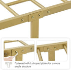 Yaheetech Twin Metal Bed Frame, Platform Bed Frame, Mattress Foundation with Curved Design Headboard & Footboard, Heavy-Duty Support, Easy Assembly, Twin, Antique Gold