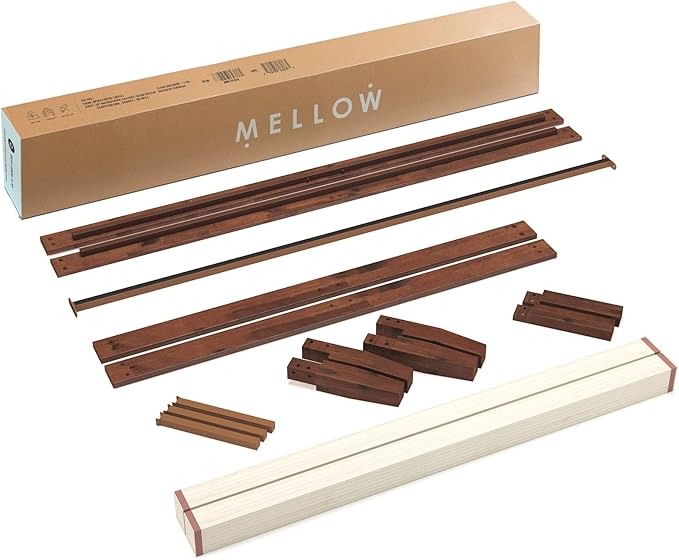 Mellow Naturalista Classic 16 Inch Solid Wood Platform Bed with Wooden Slats, Espresso, King