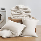 Love's cabin California King Comforter Set Off White, 7 Pieces California King Bed in a Bag, All Season Bedding Sets with 1 Comforter, 1 Flat Sheet, 1 Fitted Sheet, 2 Pillowcase and 2 Pillow Sham