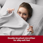 Mellanni Extra Deep Queen Sheets - 4 PC Iconic Collection Bedding - Hotel Luxury, Ultra Soft, Cooling Bed Sheets - Wrinkle, Fade, Stain Resistant (Queen, Light Gray)