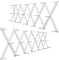WEBI Accordion Wall Hanger,Expandable Wooden Coat Rack,Accordion Hat Rack for Wall,Accordion Hook Rack for Hats,Caps,20 Peg Hooks,White,2 Packs