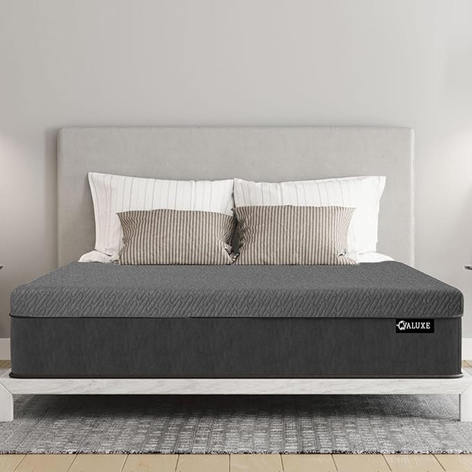 VALUXE 3 Inch Gel Memory Foam Mattress Topper Full Size High Density Cooling Pad Pressure Relief Bed Topper Grey (with Removable & Washable Bamboo Cover)