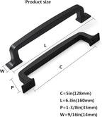 khtumeware 20 Pack Kitchen Handles - 5 Inch Black Cabinet & Drawer Pulls Matte Black Finish
